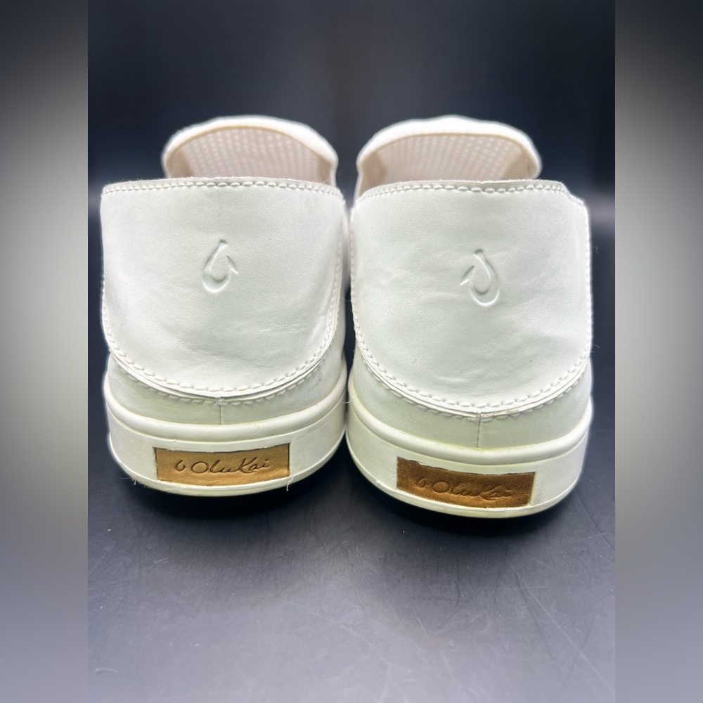 OluKai Women's White Slip-On Pehuea breathable slip on shoes - Picture 7 of 8